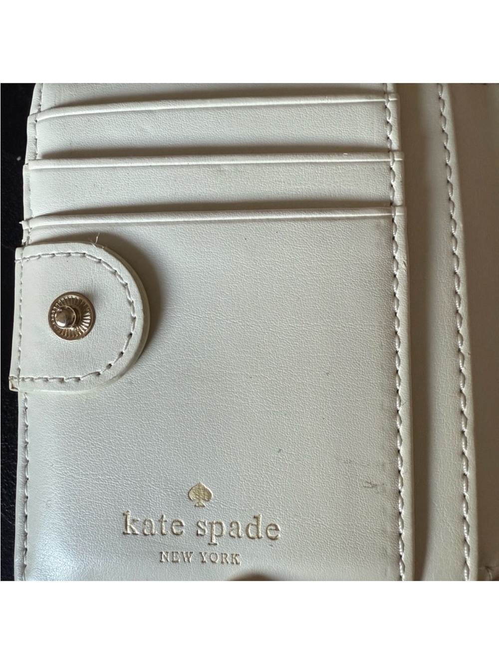 kate spade Orange and White Striped Card Holder with Spade Logo - Picture 6 of 10
